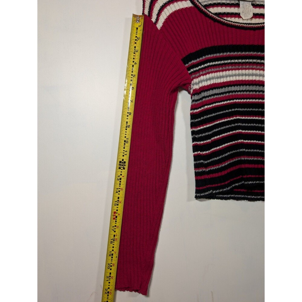 VINTAGE 90s In Charge Striped Sweater Womens Knit Cotton - Picture 8 of 8